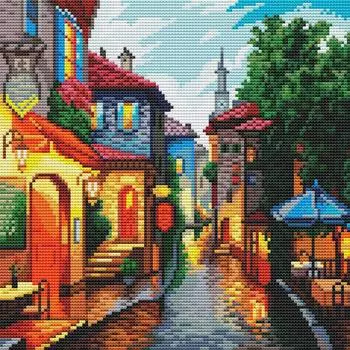 Molly Алмазная мозаика "Тихая улочка", без подрамника, 30х30 см