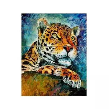 Molly Картина по номерам на дереве "Афремов. Леопард", 40x50 см