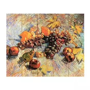 Molly Картина по номерам на дереве "Ван Гог. Натюрморт с яблоками и виноградом", 40x50 см