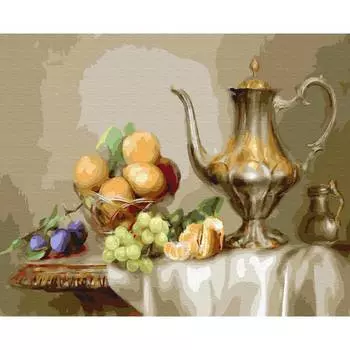 Molly Картина по номерам на дереве "Бузин. Натюрморт с фруктами", 40x50 см