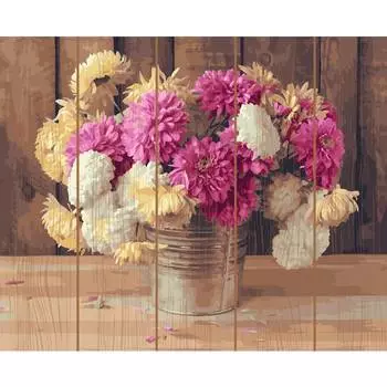 Molly Картина по номерам на дереве "Дачный букет", 40x50 см