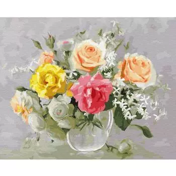 Molly Картина по номерам "Бузин. Акварельный букет", 40х50 см