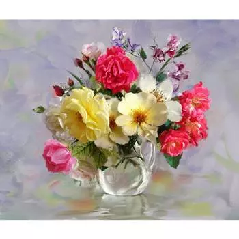Molly Картина по номерам "Бузин. Розы в кувшинчике", 40x50 см