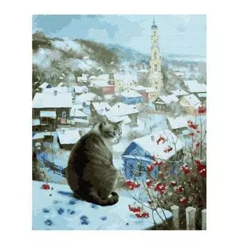 Molly Картина по номерам "Кот на крыше", 40x50 см