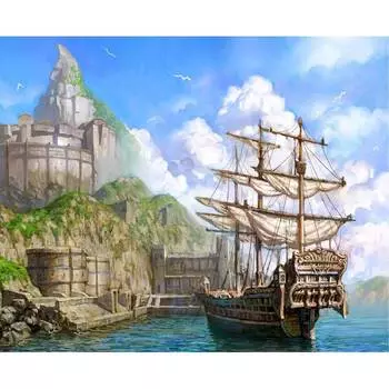 Molly Картина по номерам "В спокойной бухте", 40х50 см