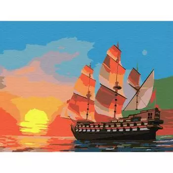 Molly Картина по номерам "Закат над морем", 15x20 см