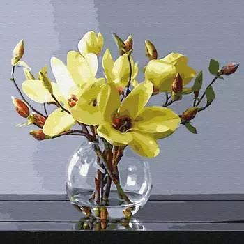 Molly Картина по номерам "Желтые магнолии", 30x30 см