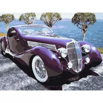 Molly Картина по номерам с цветной схемой на холсте "Ретро автомобиль", 30х40 см