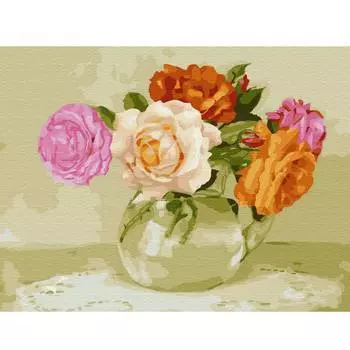 Molly Картина по номерам с цветной схемой на холсте "Бузин. Розочки", 30x40 см