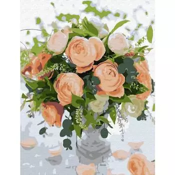 Molly Картина по номерам с цветной схемой на холсте "Нежный букет", 30х40 см