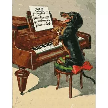 Molly Картина по номерам с цветной схемой на холсте "Собачий вальс", 30x40 см