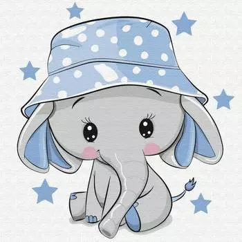 Molly Набор юного художника "Слонёнок в панамке", 20х20 см