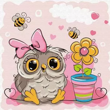 Molly Набор юного художника "Совёнок с цветком", 20х20 см