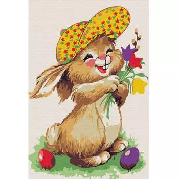 Molly Набор юного художника "Зайчонок с букетом", 20х30 см