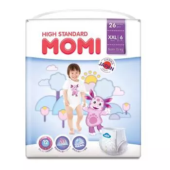 MOMI High Standard Подгузники-трусики XXL (от 15 кг), 26шт