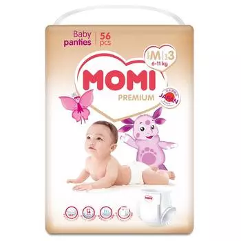 Momi Premium Подгузники-трусики М (6-11кг), 56 шт