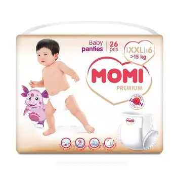 MOMI Premium Подгузники-трусики XXL (от 15 кг), 26шт