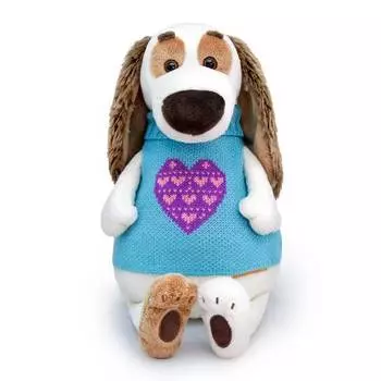 Мягкая игрушка BUDI BASA Bart27-032 Бартоломей в жилете с сердечком, 27 см