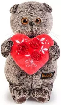 Мягкая игрушка BUDI BASA Басик с красным сердечком | 25см