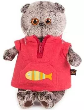 Мягкая игрушка BUDI BASA Басик в красном флисовом жилете, 30 см