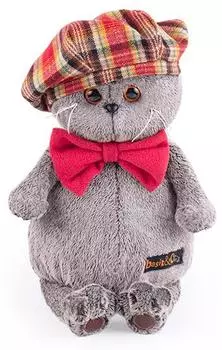 Мягкая игрушка BUDI BASA Басик в красном клетчатом берете 30см Ks30-132, 30 см