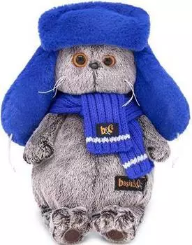 Мягкая игрушка BUDI BASA Басик в меховой шапке,25 см