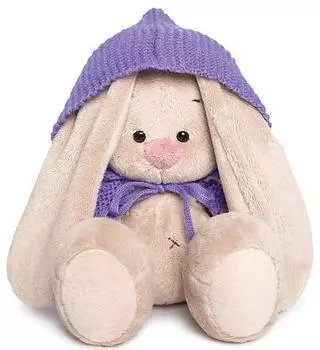 Мягкая игрушка BUDI BASA Зайка Ми в сиреневом пончо, 15 см