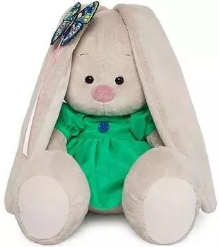 Мягкая игрушка BUDI BASA Зайка Ми в зеленом платье с бабочкой, 23 см