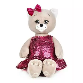 Мягкая игрушка КОЛБАСКИН&amp;МЫШЕЛЬ, Мышель в красном платье с пайетками и бантиком, 20 см