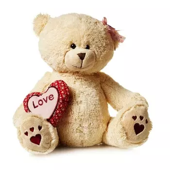 Мягкая игрушка MAXITOYS " Мишка Лина с сердцем" 30 см.