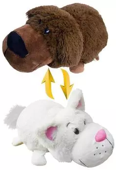 Мягкая игрушка Вывернушки 1Toy Шоколадный лабрадор-Белый кот 20 см