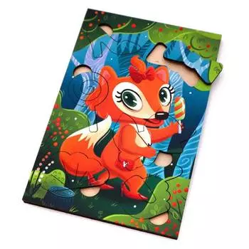 MR.PUZZ Деревянный пазл "Лисичка сестричка"