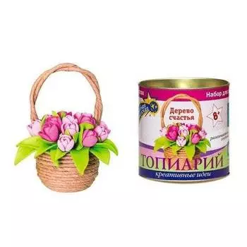 Набор для творчества ВОЛШЕБНАЯ МАСТЕРСКАЯ ТПМ-02 Топиарий Тюльпаны в корзинке
