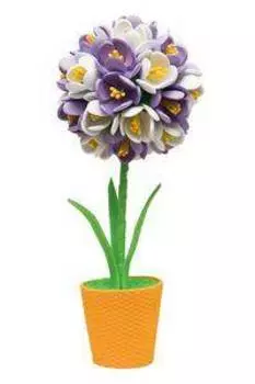 Набор для творчества ВОЛШЕБНАЯ МАСТЕРСКАЯ ТПМ-09 Топиарий Крокусы фиолетовый/белый