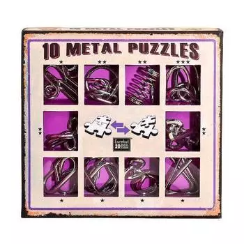 Набор металлических головоломок "Eureka! 3D Puzzle", 10 шт, цвет фиолетовый