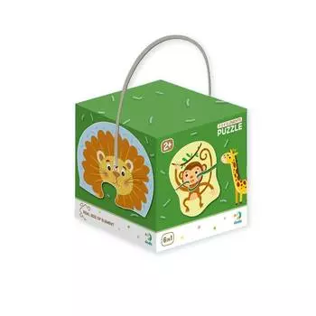 Набор пазлов для малышей 6 в 1 Dodo "Дикие животные" (на английском языке)