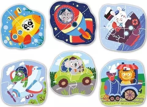 Набор пазлов для малышей 6 в 1 Dodo "Транспорт"