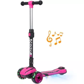 Novatrack Самокат-кикборд RainBow Car girl PRO, розовый