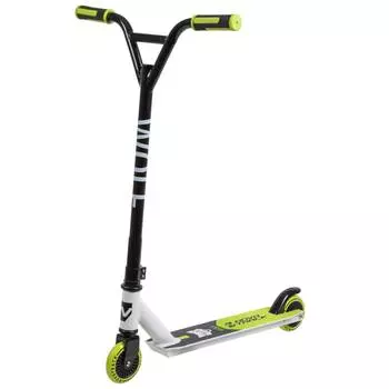 Novatrack Трюковой самокат Wolf 100 Plastic EL, бело-зеленый