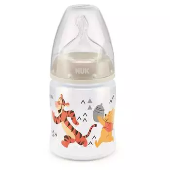 NUK First Choice + Бутылочка 150 мл с соской из силикона 0-6 мес., для заменителей грудного молока, Медвежонок Винни 10743746/1