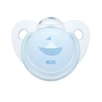 NUK Пустышка 0-6 мес. силиконовая ортодонтическая Baby Blue кораблик