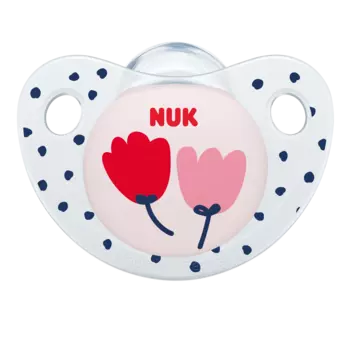 NUK Пустышка 0-6 мес. силиконовая ортодонтическая ADORE, цветок 10730302/2