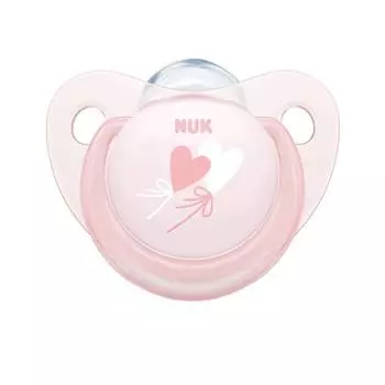 NUK Пустышка 0-6 мес. силиконовая ортодонтическая BABY ROSE сердце 10730083/2