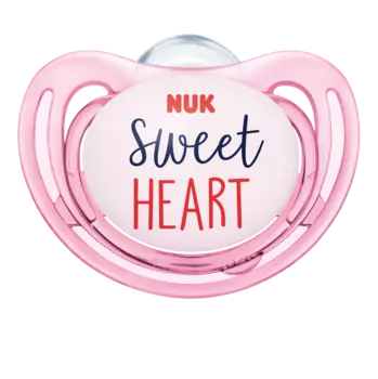 NUK Пустышка 0-6 мес. силиконовая ортодонтическая, FREESTYLE розовая 10730318/2