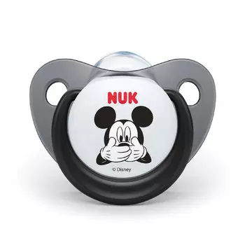 NUK Пустышка 6-18 мес. силиконовая ортодонтическая ДИСНЕЙ Микки Маус чёрная 10736266/1