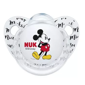 NUK Пустышка 6-18 мес. силиконовая ортодонтическая ДИСНЕЙ Микки Маус белая 10736266/3