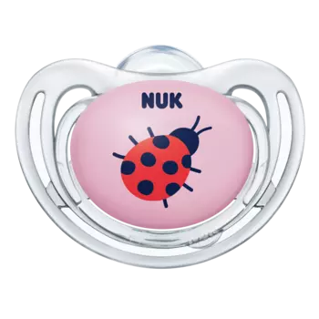 NUK Пустышка 6-18 мес. силиконовая ортодонтическая, божья коровка 10736373/3
