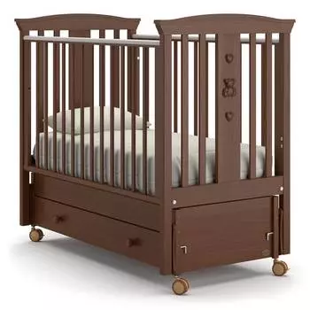 Nuovita Детская кровать Fasto swing, продольный маятник, темный орех