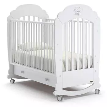 Nuovita Детская кровать Parte dondolo, качалка-колесо, белый
