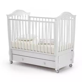 Nuovita Детская кровать Sorriso swing, продольный маятник, белый